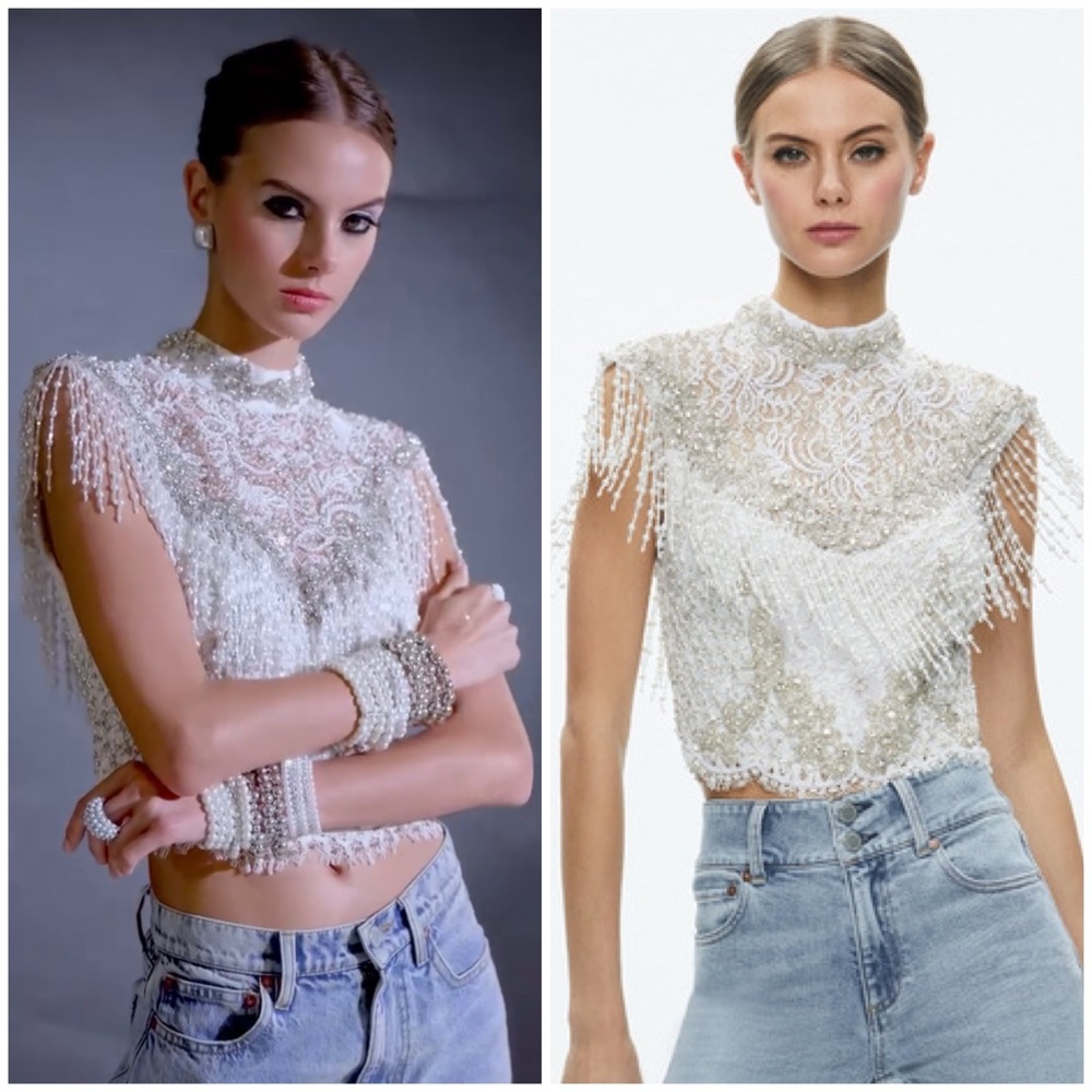 ALICE + OLIVIa Pria Embellished Top